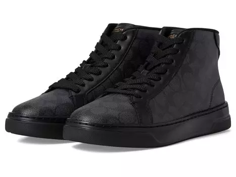 Кроссовки COACH High Line High Top Sneaker In Signature Canvas, цвет Graphite/Black 1