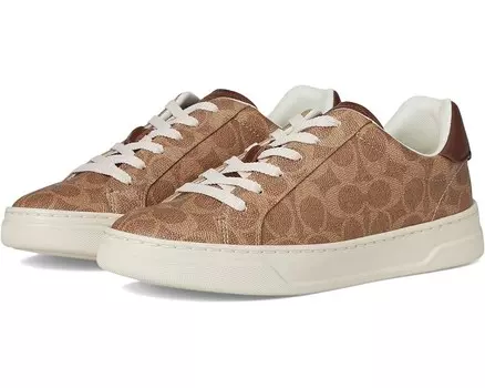 Кроссовки COACH High Line Signature Coated Canvas Sneaker, цвет Brown Khaki