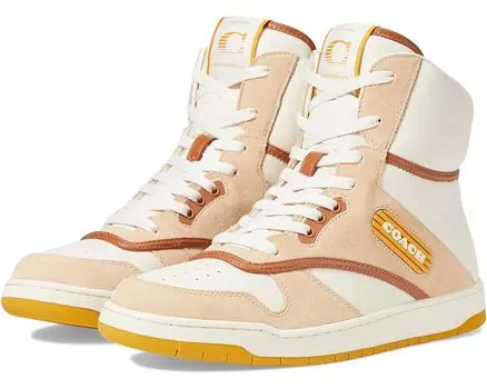 Кроссовки COACH High-Top Suede, цвет Chalk/Beechwood