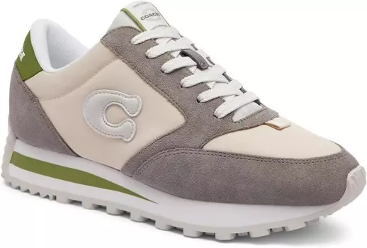 Кроссовки COACH Runner Sneakers, цвет Dark Lime/Chalk