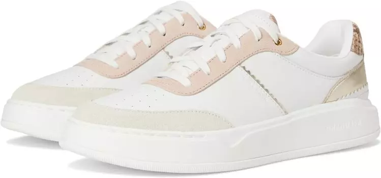 Кроссовки Cole Haan Grandpro Carissa Sneakers, цвет White/Silver Birchsuede/Soft Gold