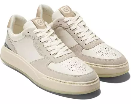 Кроссовки Cole Haan Grandpro Crew Wing Tip, цвет Egret/Silver Lining/Fog Green