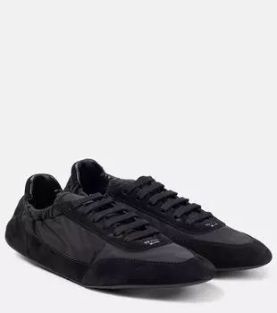 Кроссовки Collapse Re-Nylon с отделкой из замши Prada, черный