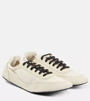 Кроссовки Collapse Re-Nylon с отделкой из замши Prada, Avorio