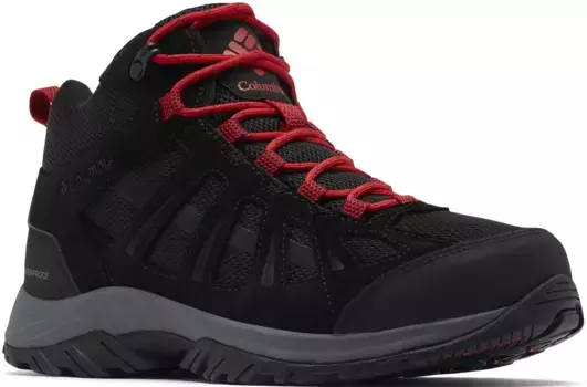 Кроссовки Columbia "REDMOND III MID WATERPROOF", водонепроницаемые, цвет Black, Mountain Red