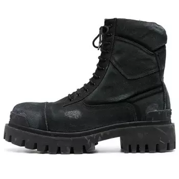 Кроссовки combat strike boots 'washed black cotton' Balenciaga, черный