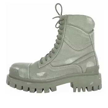 Кроссовки combat strike boots 'washed green cotton' Balenciaga, зеленый