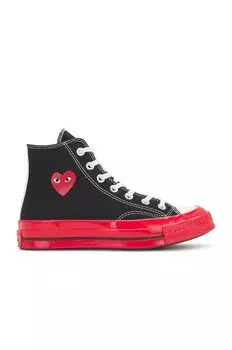 Кроссовки Comme des Garons Converse Red Sole High Top, черный