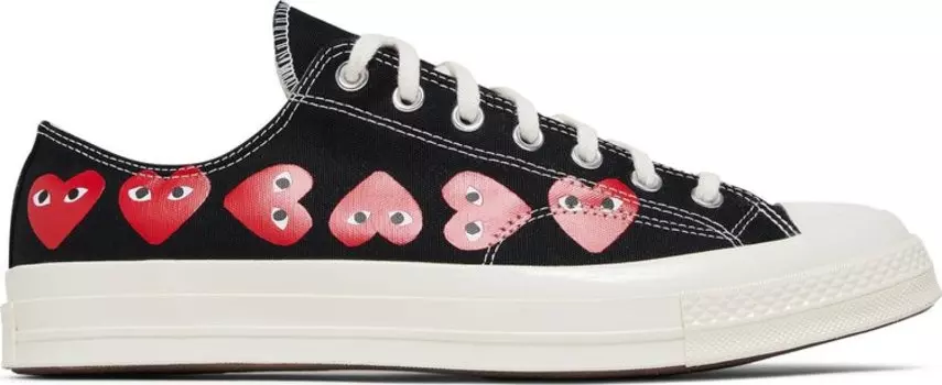 Кроссовки Comme des Garons PLAY x Chuck 70 Low 'Multi Heart - Black', черный