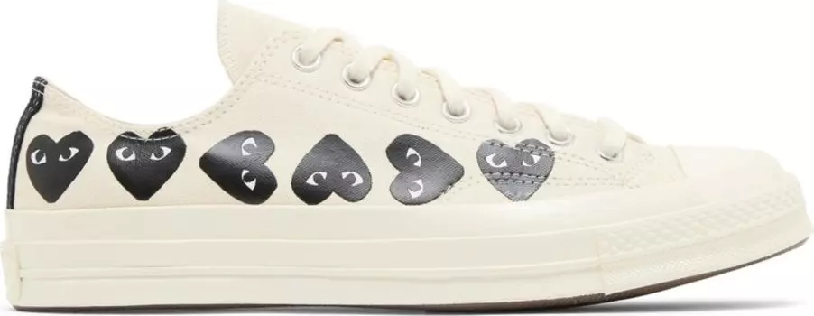 Кроссовки Comme des Garons PLAY x Chuck 70 Low 'Multi Heart - Milk Black', кремовый