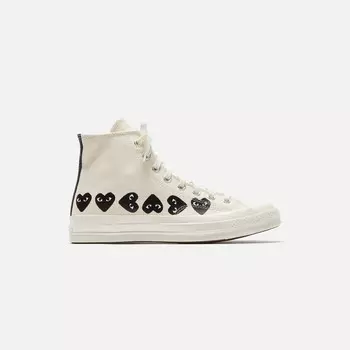 Кроссовки Comme Des Garons Play x Converse Multi Heart High Top, цвет Beige/Black