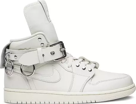 Кроссовки Comme des Garons x Air Jordan 1 Retro Strap High White, белый