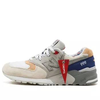 Кроссовки concepts x 999 made in usa 'hyannis blue 'gray yellow white' New Balance, серый