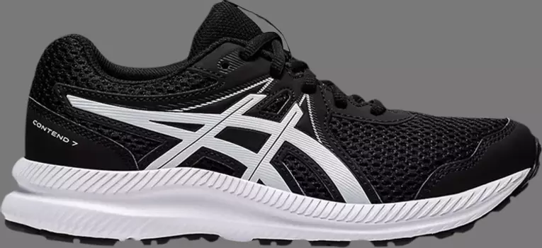 Кроссовки contend 7 gs 'black white' Asics, черный