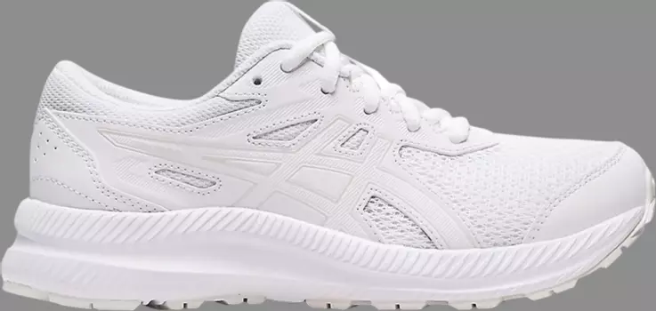 Кроссовки contend 8 gs 'triple white' Asics, белый