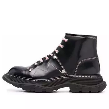 Кроссовки contrast stitch tread lace up boots 'black pink' Alexander Mcqueen, черный