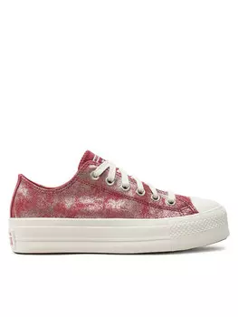 Кроссовки Converse Bambas Chuck Taylor All Star Lift Platform Suede Shimmer A11634C, розовый