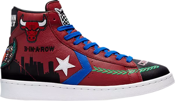 Кроссовки Converse Chinatown Market x Pro Leather High Bulls Championship Jacket, красный