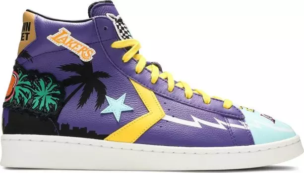 Кроссовки Converse Chinatown Market x Pro Leather High Lakers Championship Jacket, фиолетовый