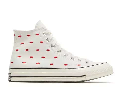 Кроссовки Converse Chuck 70 Embroidered Lips High 'Love Me - Vintage White', белый