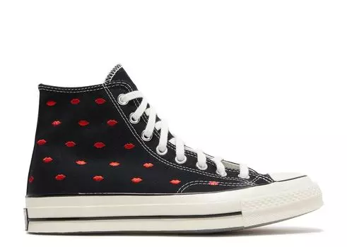 Кроссовки Converse Chuck 70 Embroidered Lips High 'Love Me - Black', черный