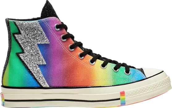 Кроссовки Converse Chuck 70 Hi Pride Shimmering Black Rainbow, черный
