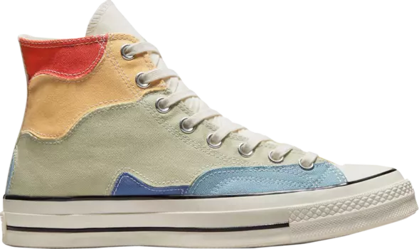 Кроссовки Converse Chuck 70 High Crafted Patchwork - Olive Aura, зеленый