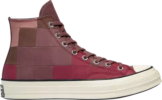 Кроссовки Converse Chuck 70 High Plant Color Patchwork - Rose Taupe, красный