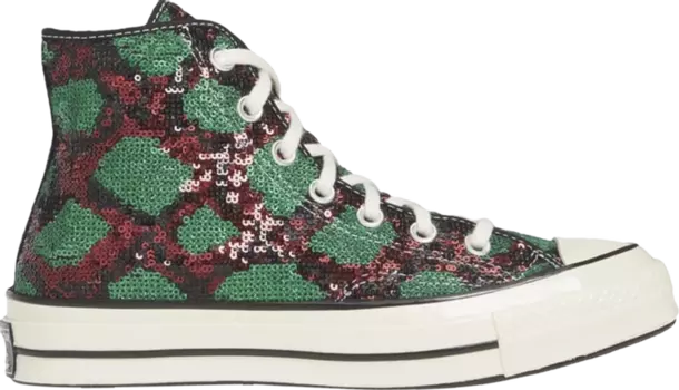 Кроссовки Converse Chuck 70 High Snake Pattern - Red Green, красный