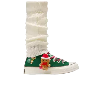 Кроссовки Converse Chuck 70 High X-Mas Gingerbread & Knit Sock - Midnight Clover, зеленый