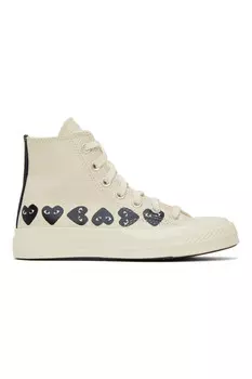 Кроссовки Converse Chuck 70 Multi Heart Comme Des Garons Play, бежевый