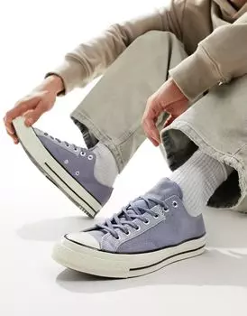 Кроссовки Converse Chuck 70 Ox темно-синего цвета из замши и парусины