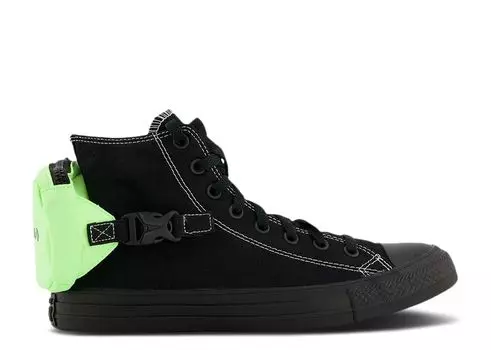 Кроссовки Converse Chuck Taylor All Star Buckle Up High 'Black Ghost Green', черный