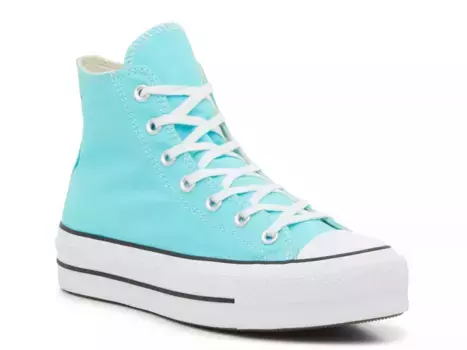 Кроссовки Converse Chuck Taylor All Star High-Top Platform Sneaker — женские, цвет голубой