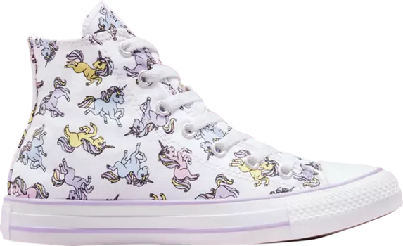 Кроссовки Converse Chuck Taylor All Star High GS Unicorns, белый