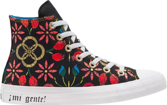 Кроссовки Converse Chuck Taylor All Star High Mi Gente Capsule - Floral Otomi Print, черный