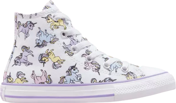 Кроссовки Converse Chuck Taylor All Star High PS Unicorns, белый