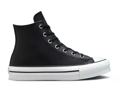 Кроссовки Converse Chuck Taylor All Star Lift Platform Leather High Gs 'Black Natural Ivory', черный