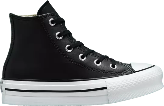 Кроссовки Converse Chuck Taylor All Star Lift Platform Leather High Black Natural Ivory, черный