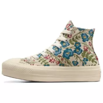Кроссовки Converse Chuck Taylor All Star Women's Lift Platform High 'Floral Tapestry', бежевый