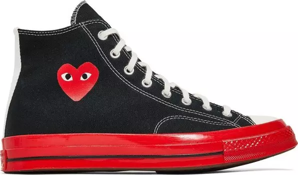 Кроссовки Converse Comme des Garons Play x Chuck 70 High Black Red, черный