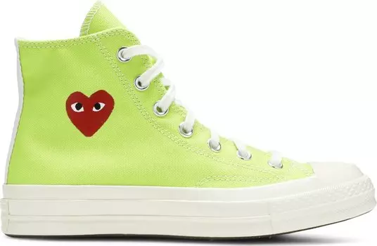 Кроссовки Converse Comme des Garons PLAY x Chuck 70 High Bright Green, зеленый