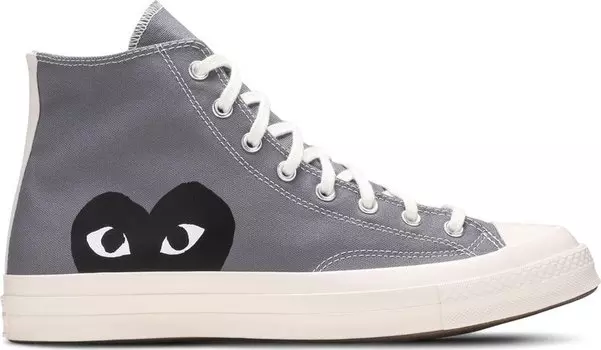 Кроссовки Converse Comme des Garons PLAY x Chuck 70 High Steel Gray, серый