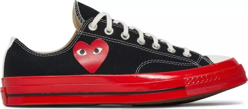 Кроссовки Converse Comme des Garons Play x Chuck 70 Low Black Red, черный
