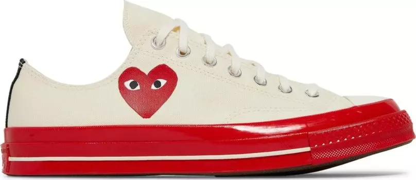 Кроссовки Converse Comme des Garons Play x Chuck 70 Low Pristine Red, кремовый
