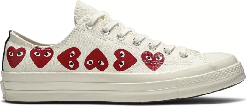 Кроссовки Converse Comme des Garons Play x Chuck 70 Low Top Multi Heart, белый