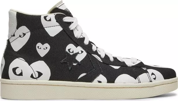 Кроссовки Converse Comme des Garons x Pro Leather Black White, черный