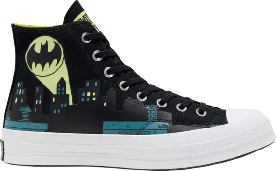Кроссовки Converse DC Comics x Chinatown Market x Chuck 70 High Gotham City - Glow In The Dark, черный