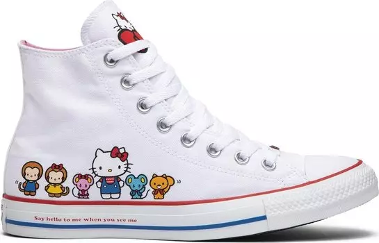 Кроссовки Converse Hello Kitty x Chuck Taylor All Star Canvas Hi White, белый