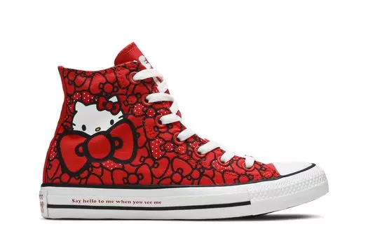 Кроссовки Converse Hello Kitty x Wmns Chuck Taylor All Star Hi 'Red', красный